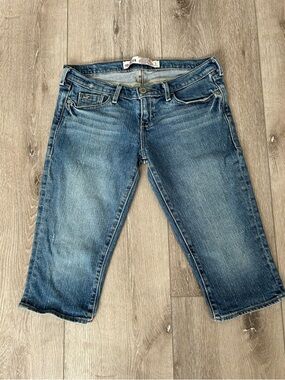 Hollister Women's Distressed Blue Denim Bermuda Shorts